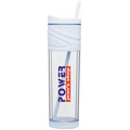 16 Oz. White Melrose Tumbler Cup W/Straw